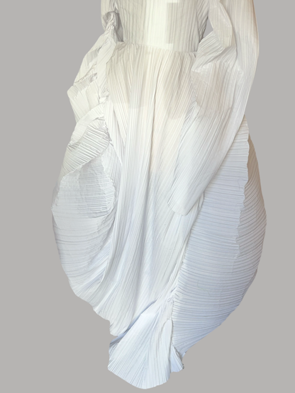 Couture Pleated White Dress