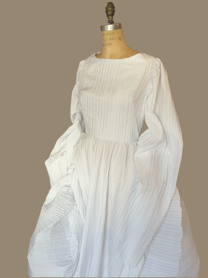 Couture Pleated White Dress