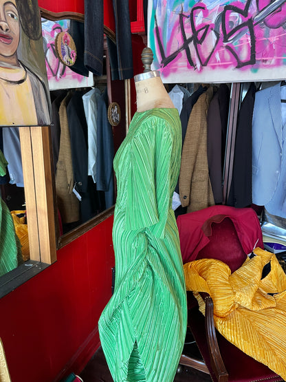 Green Couture Pleated Dress